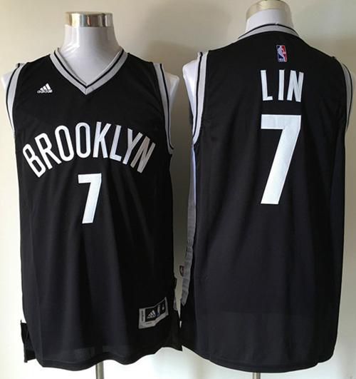 Men Brooklyn Nets 7 Jeremy Lin Black Road Stitched NBA Jersey